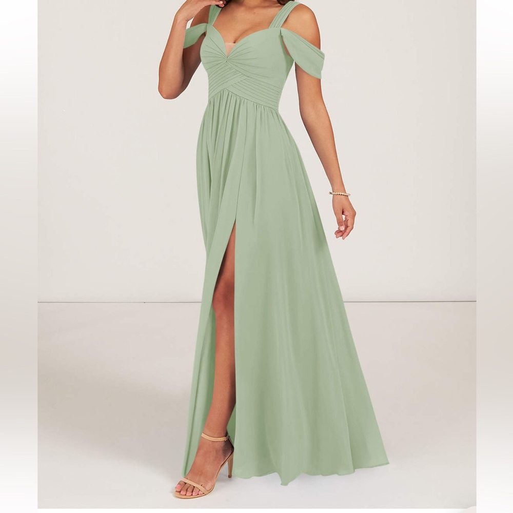 Azazie. Dusty Sage bridesmaid dress. Size 2.